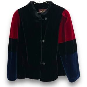 Vintage 80s Jordache Color-block Faux Fur Coat Jacket Street Style Fall